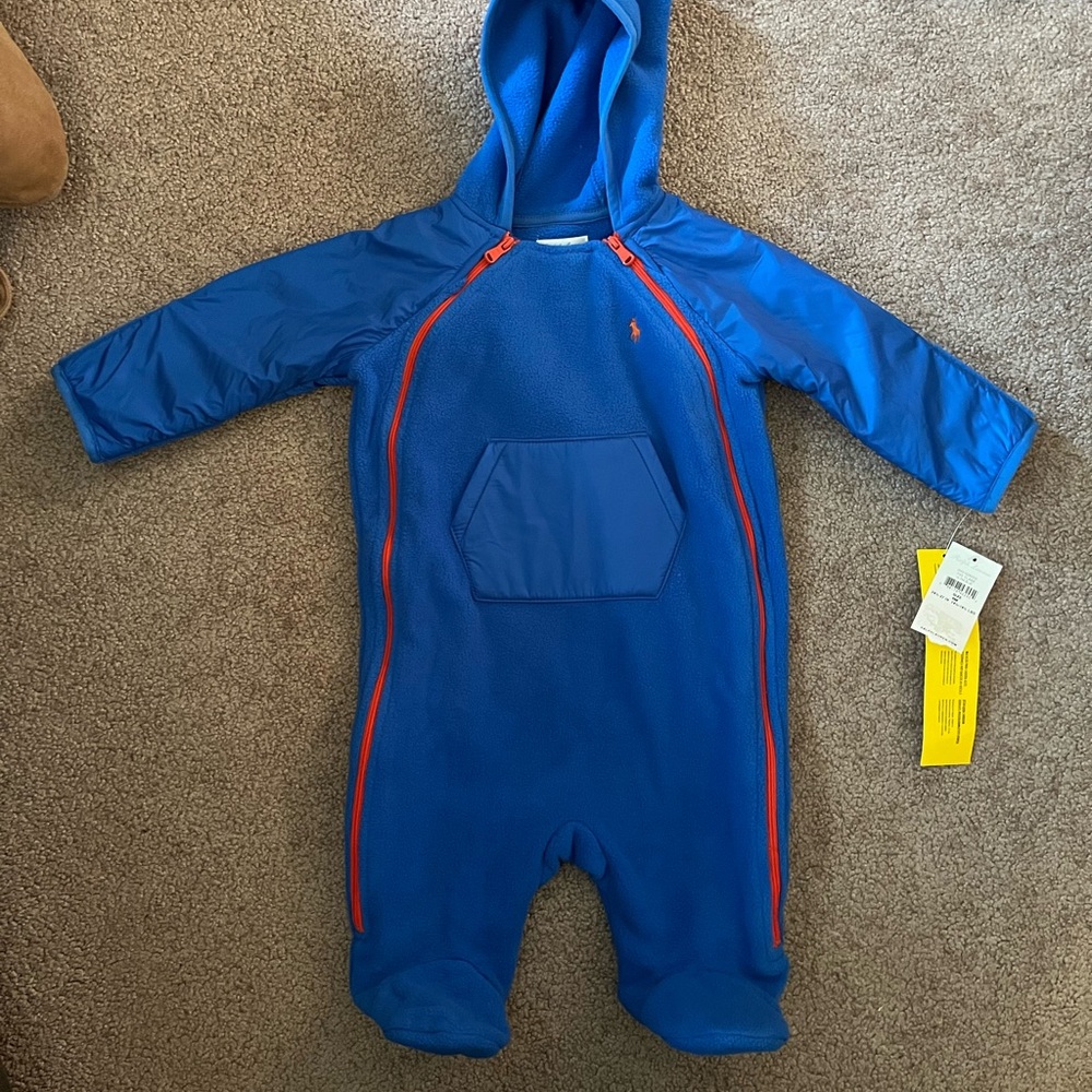 NWT. Ralph Lauren Infant Winter Fleece Bunting 6M